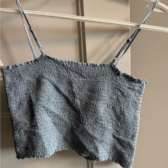 Blue Textured Spaghetti Strap Top - Picture 2 of 3